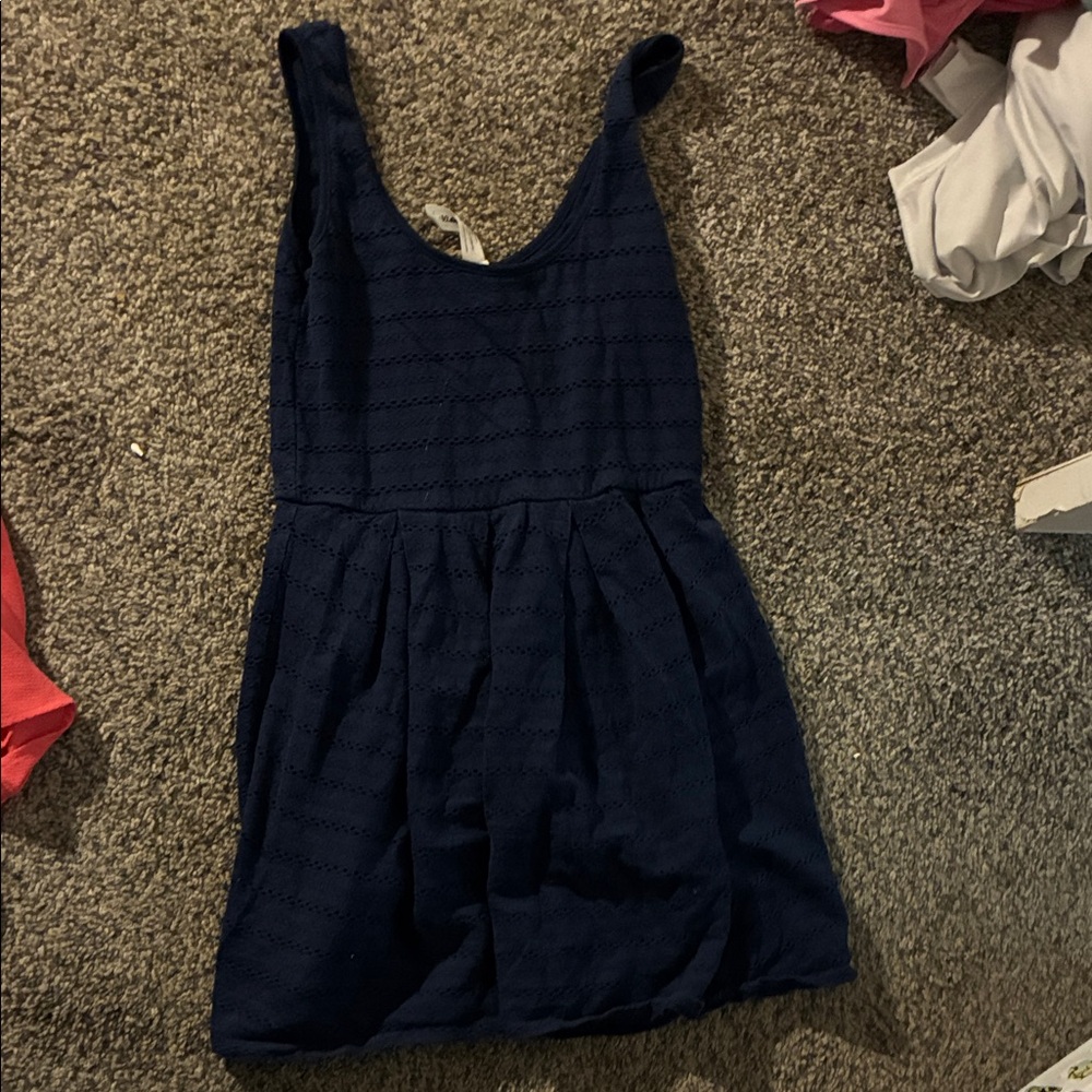 Elegant Navy Blue Casual Dress